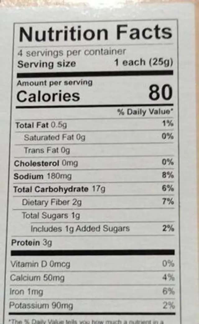 Cheesy Garlic Biscuit Mix nutrition facts table