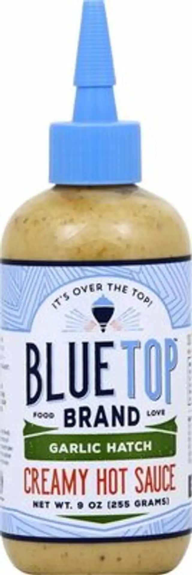 Blue top brand creamy hot sauce garlic hatch