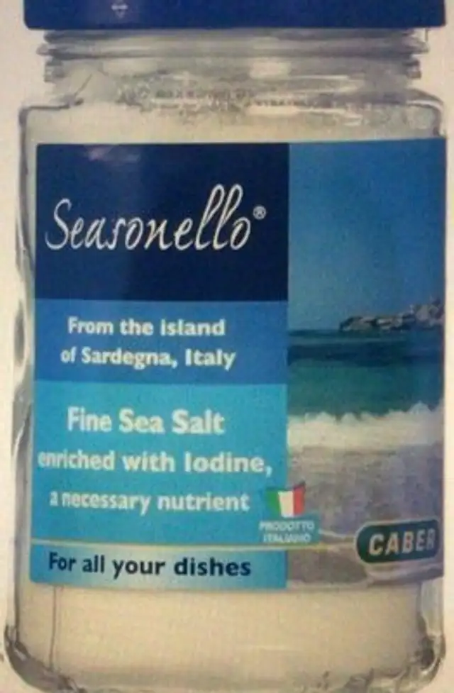 Fine sea salt enriched with iodine