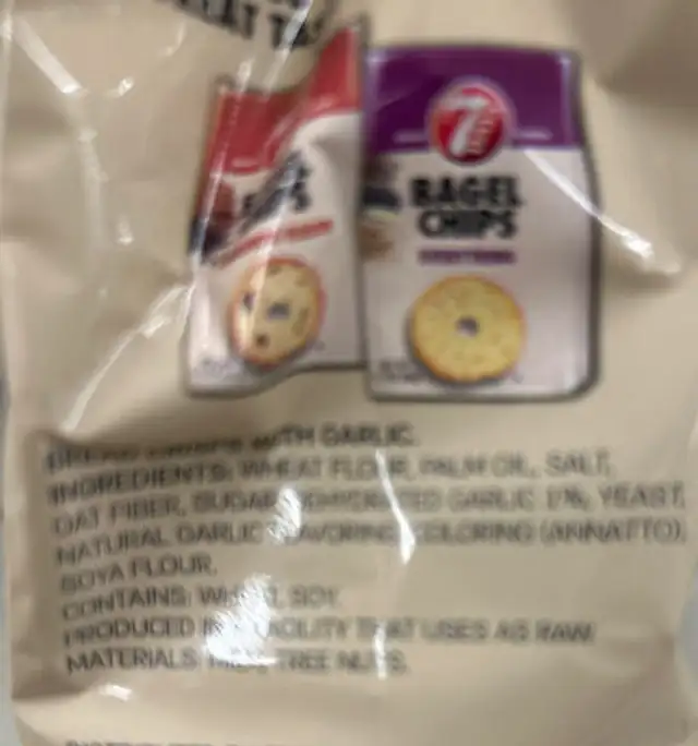 Roasted Garlic ingredients label