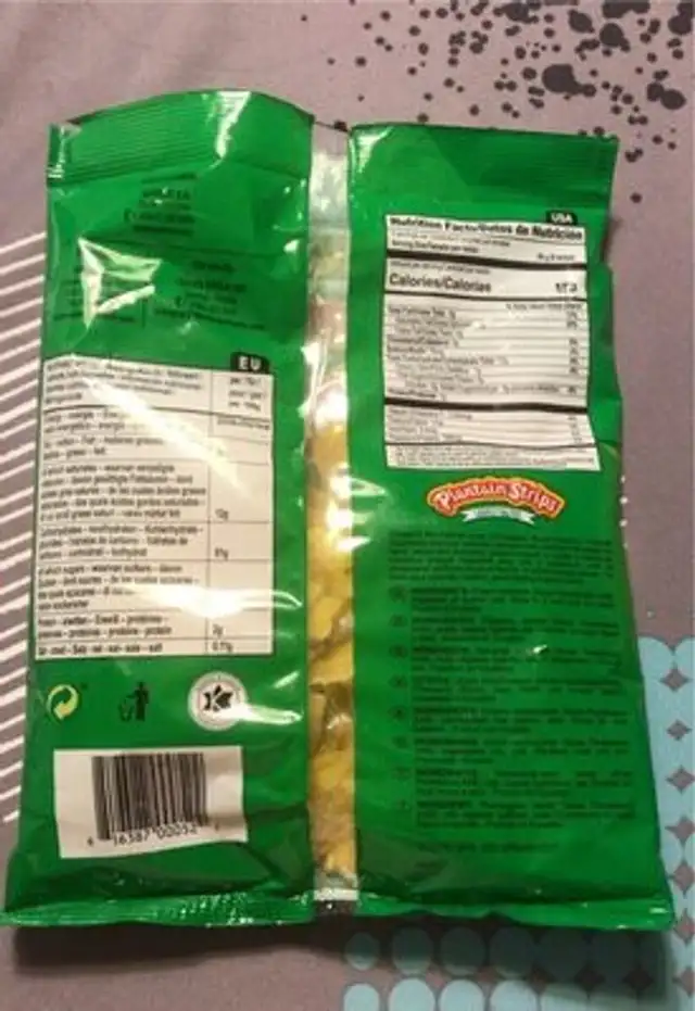 Platana Strips nutrition facts table