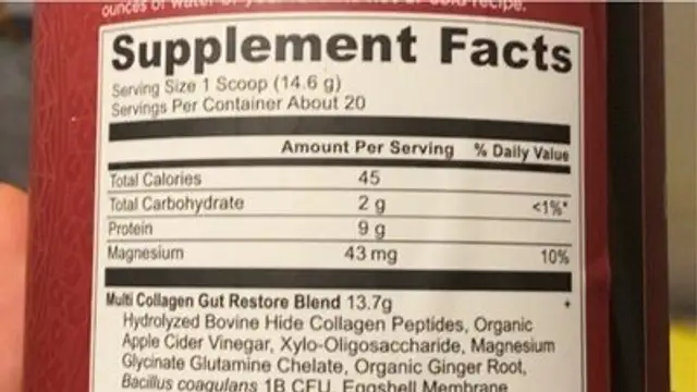 Multi Collagen Protein nutrition facts table