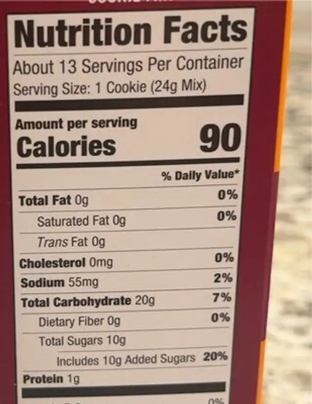 organic pumpkin spics cookie mix nutrition facts table