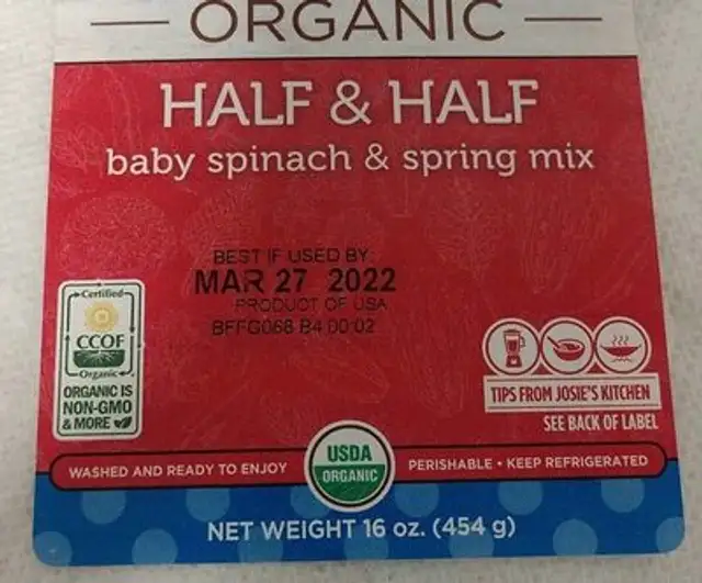 Josie's organic half baby spinach and half spring mix