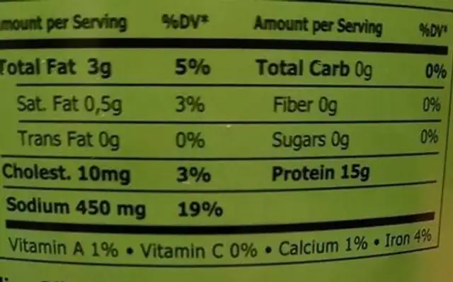 Atum posta em azeite nutrition facts table