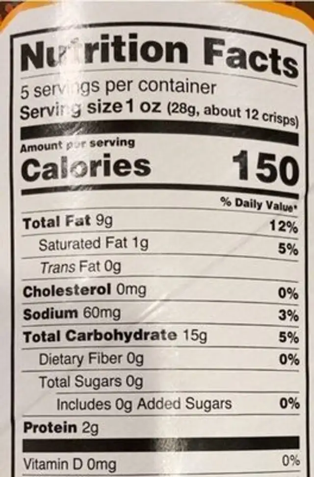Vegan robs nutrition facts table