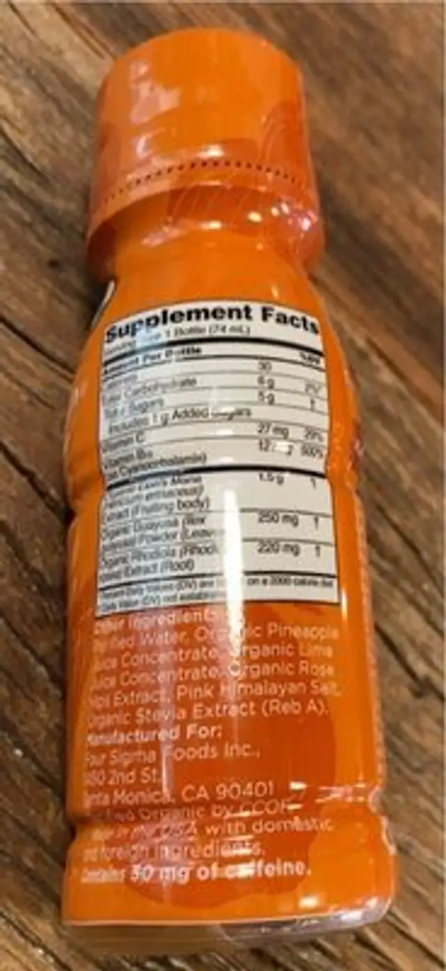 Focus nutrition facts table