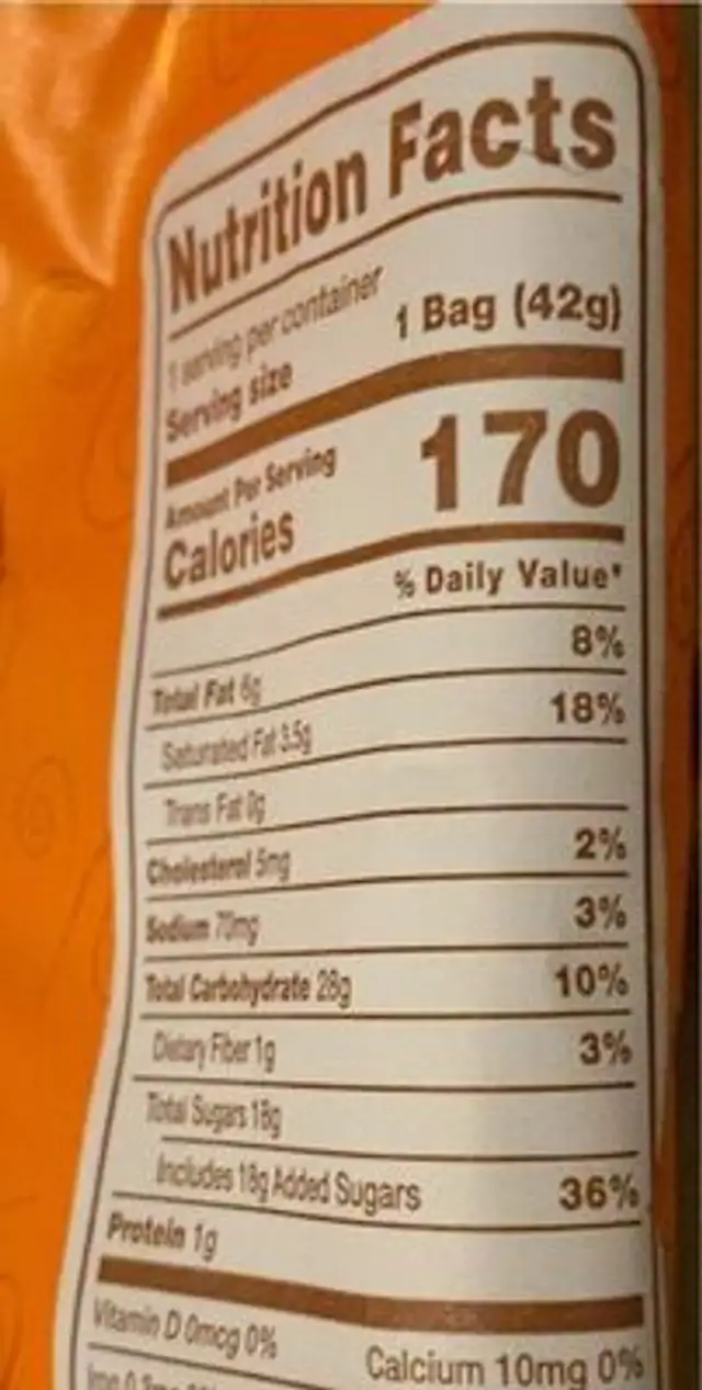 Recipe 53 Caramel Popcorn nutrition facts table