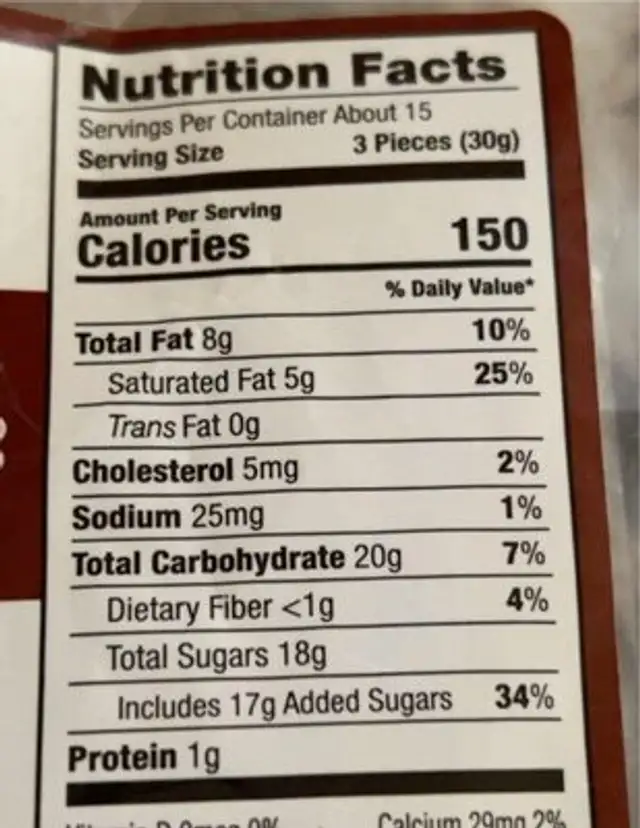 Milk Chocolate Malt Balls nutrition facts table