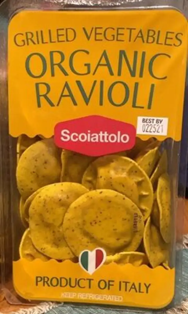Grilled vegetables organic ravioli