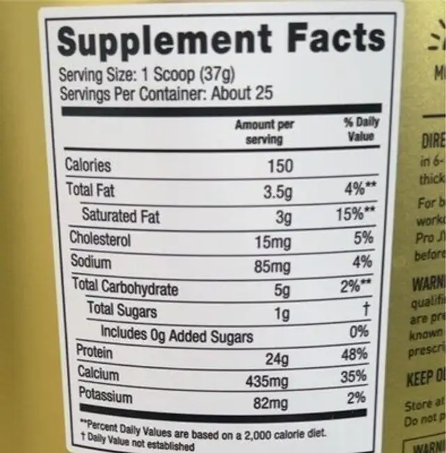 Pro jym strawberry milk nutrition facts table
