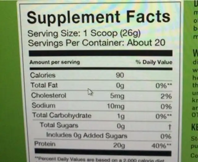 Clear isolate whey protein nutrition facts table