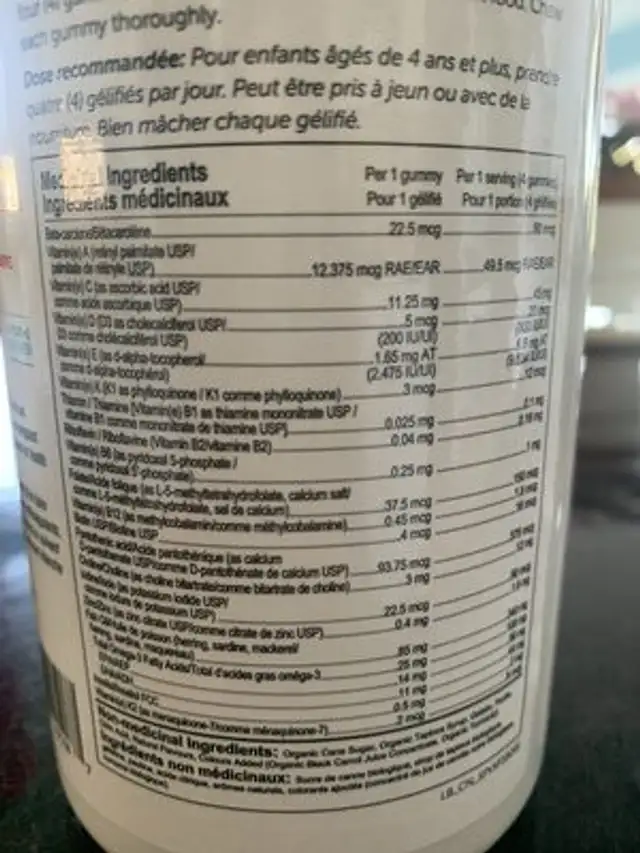 smarty pants ingredients label