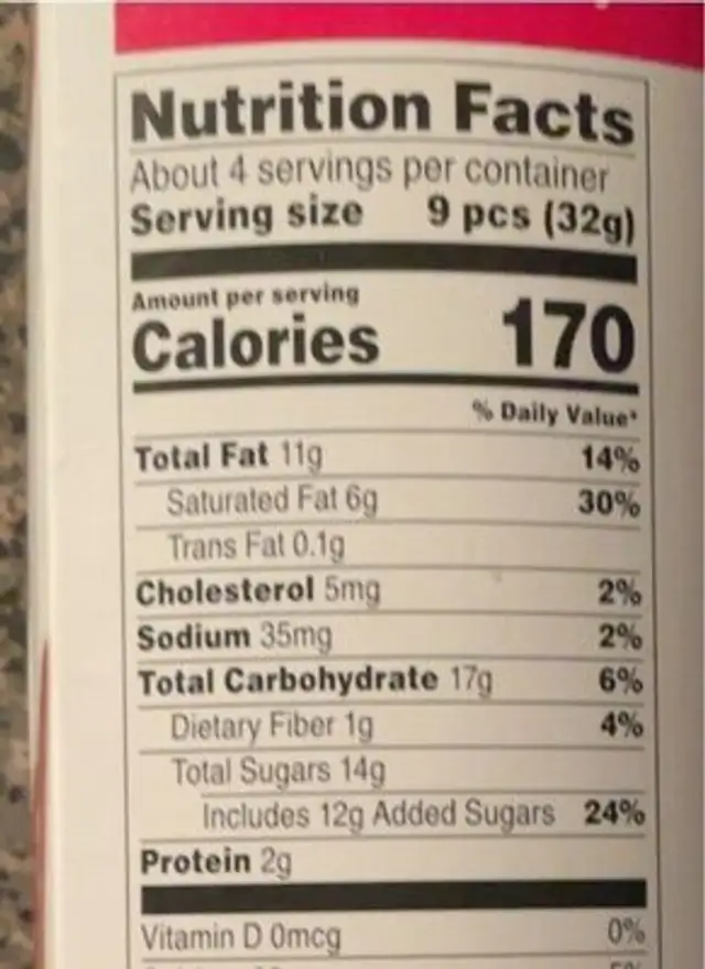 Crispy Belgian chocolate thins Strawberry nutrition facts table