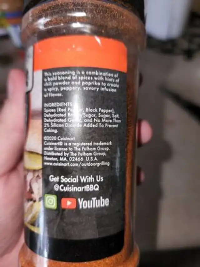 Nashville hot ingredients label