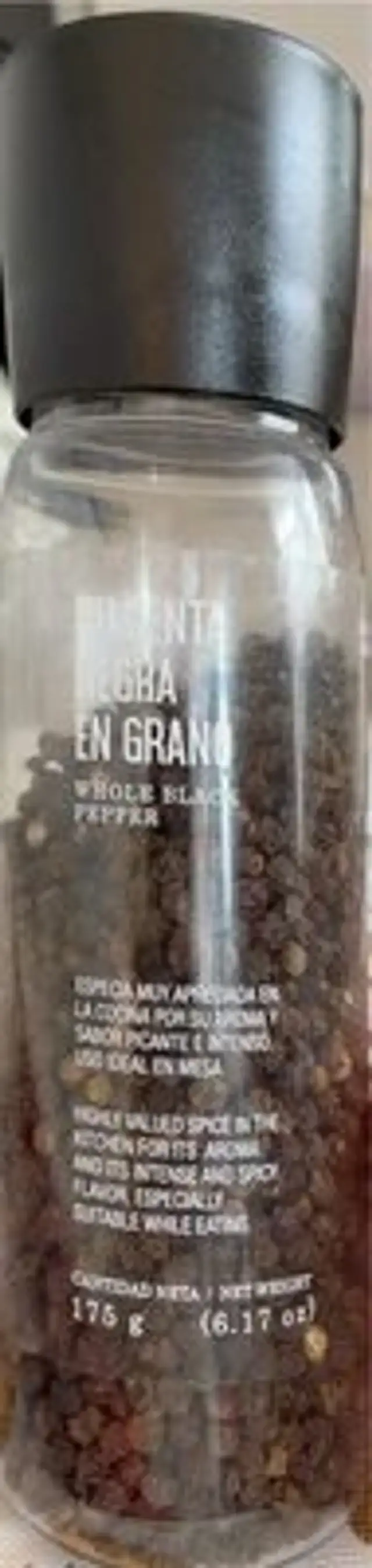 Pimienta negra en grano