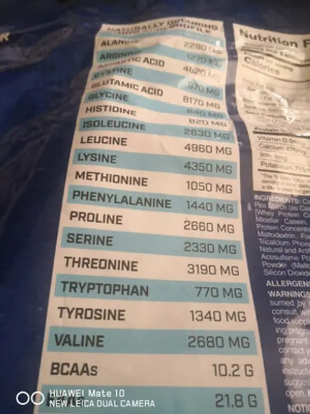 Super huge protein ingredients label
