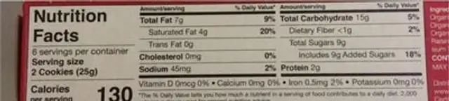 Organic petit biscuit au chocolat nutrition facts table