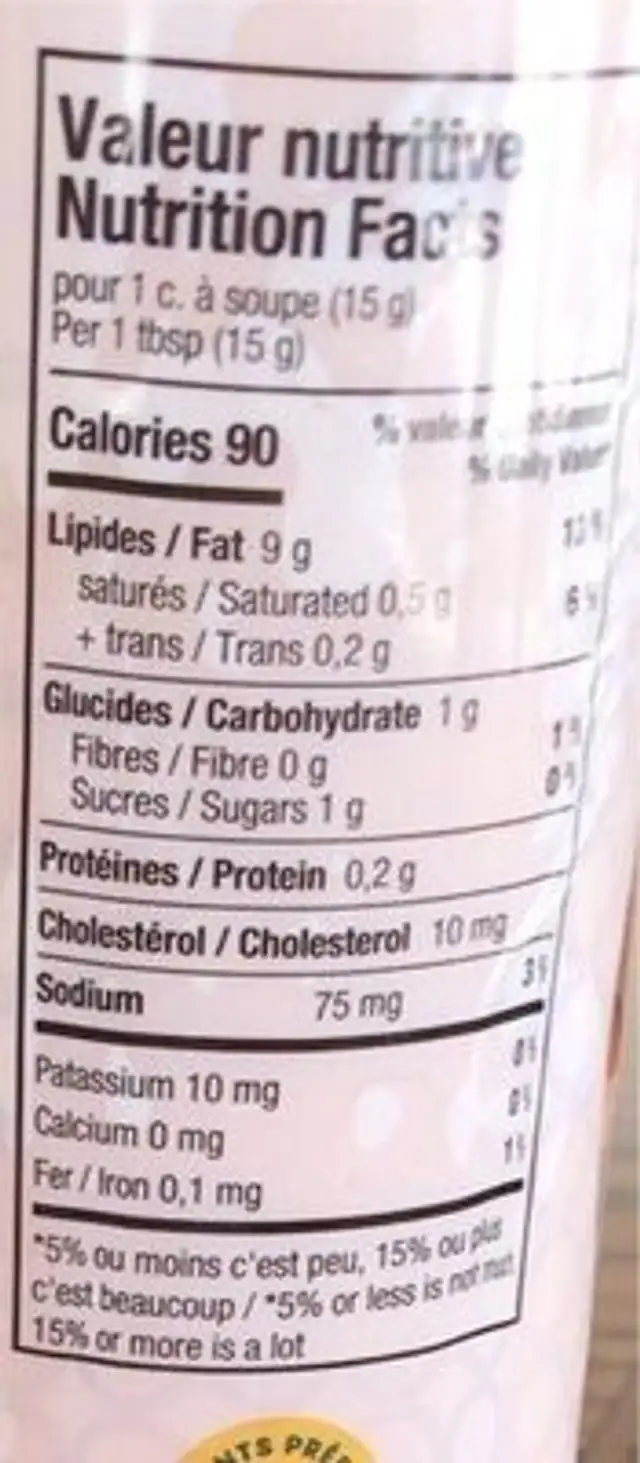 Mayo epice nutrition facts table