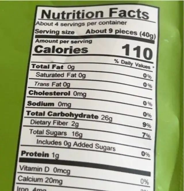 Dried apricots nutrition facts table