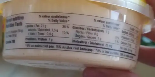 La trempette à Barrette nutrition facts table