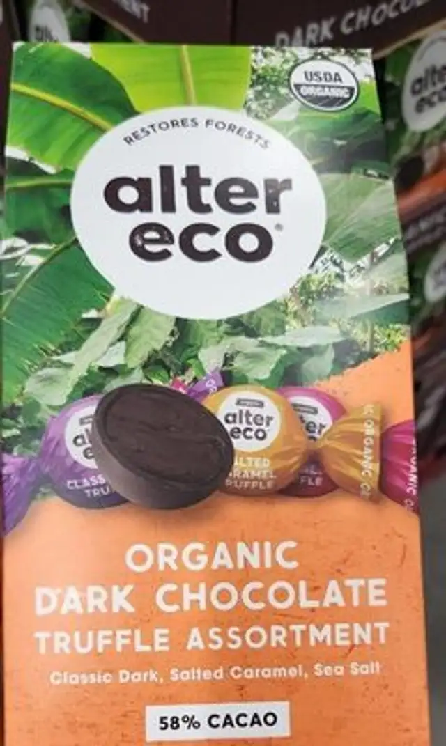 Organic dark chocolate truffle assortment