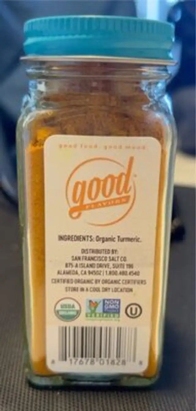 Ground Turmeric nutrition facts table