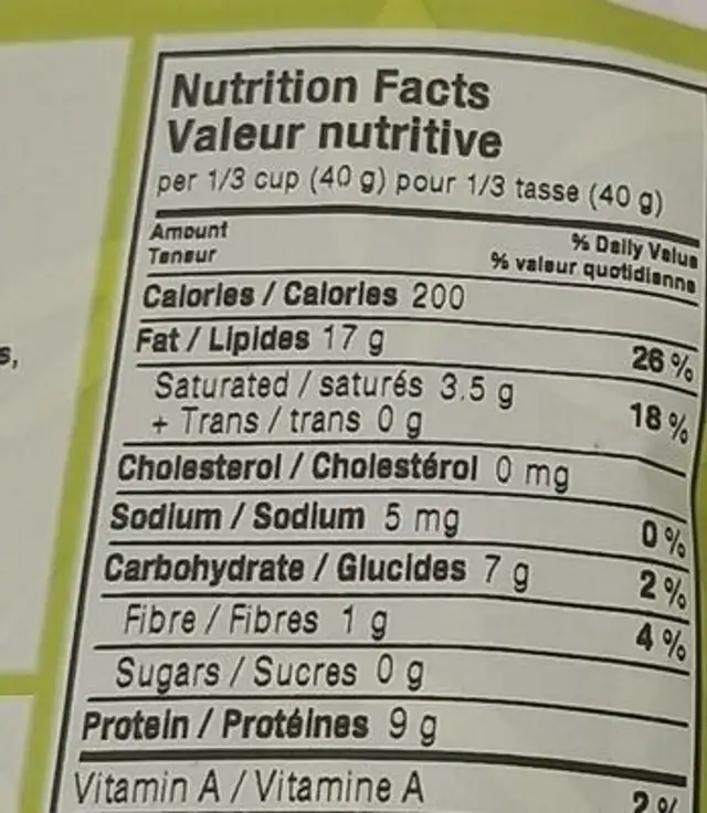 Graines de citrouille crues biologiques nutrition facts table