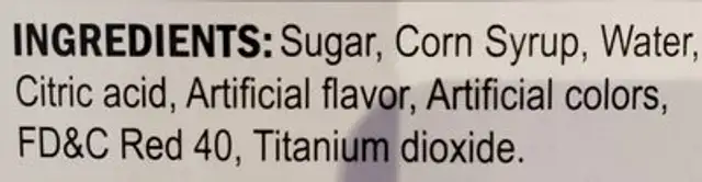 Unknown ingredients label