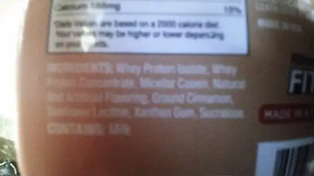 Fit crunch ingredients label