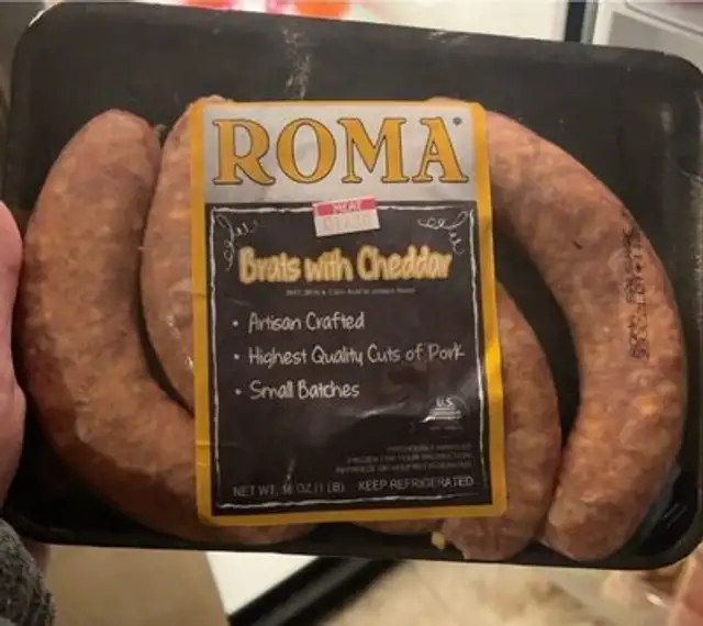 Roma brats with chedder