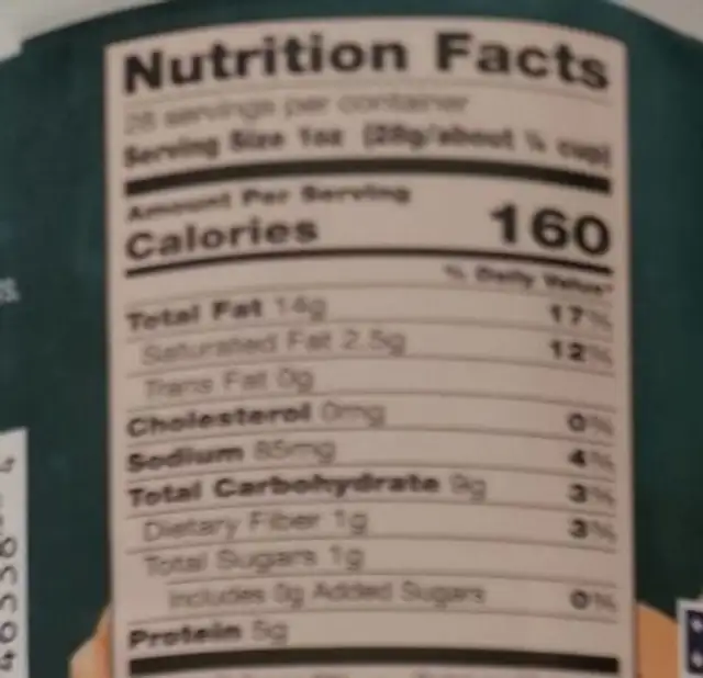 Seafood boil nutrition facts table