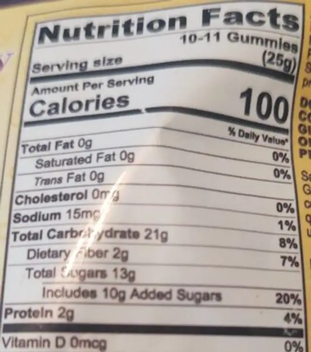 Aroniaberry gummy chews nutrition facts table