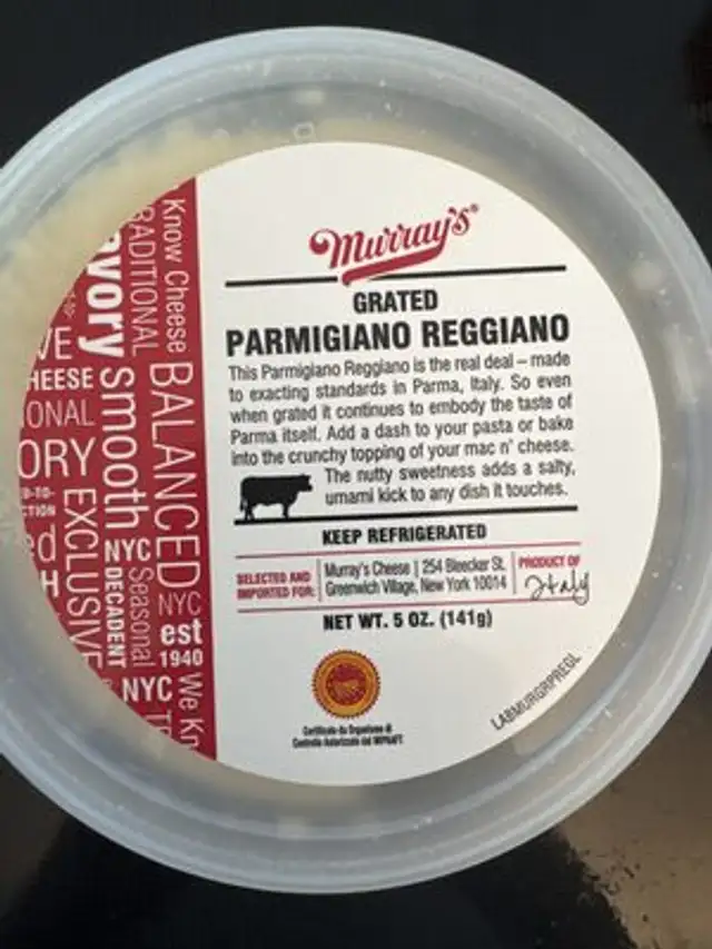 Grated parmigiano reggiano