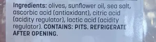Unknown ingredients label