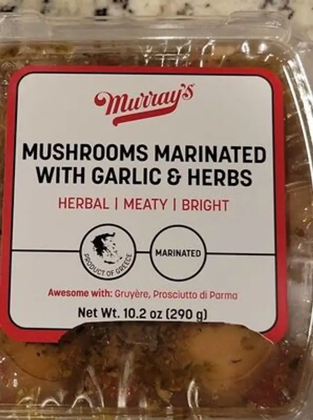 Mushrooms marinated with garlic and herbs