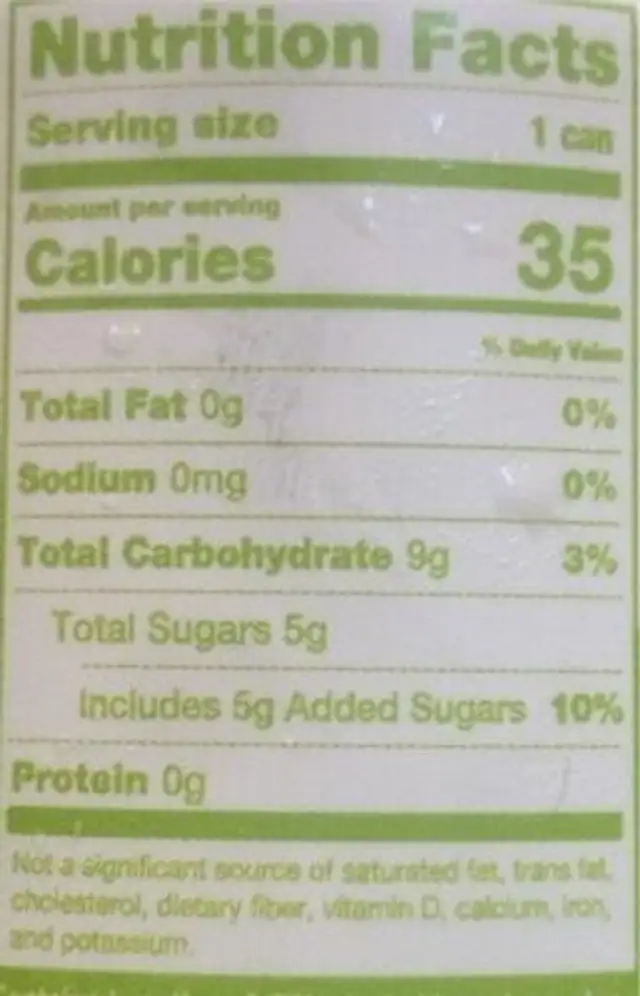 citrus ginger nutrition facts table