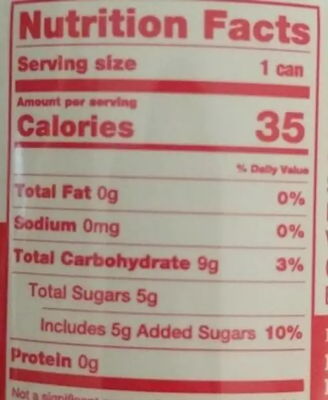 Sparkling probiotic strawberry lemon nutrition facts table