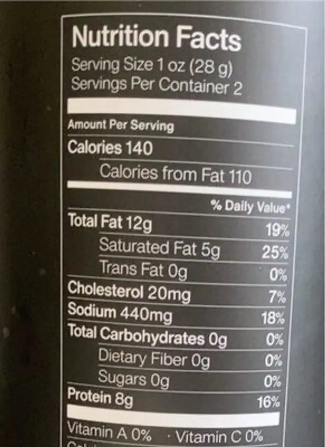 Chorizo iberico de bellota imported from spain nutrition facts table