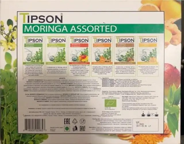 Organic moringa herbal infusions nutrition facts table