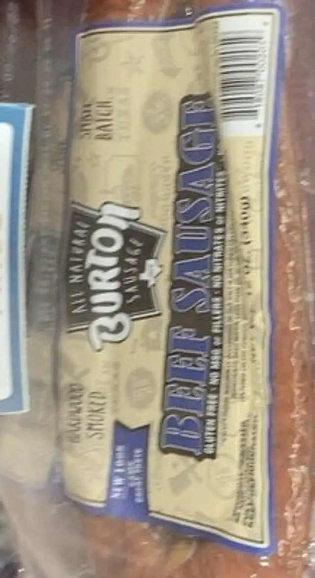 Burton beef sausage