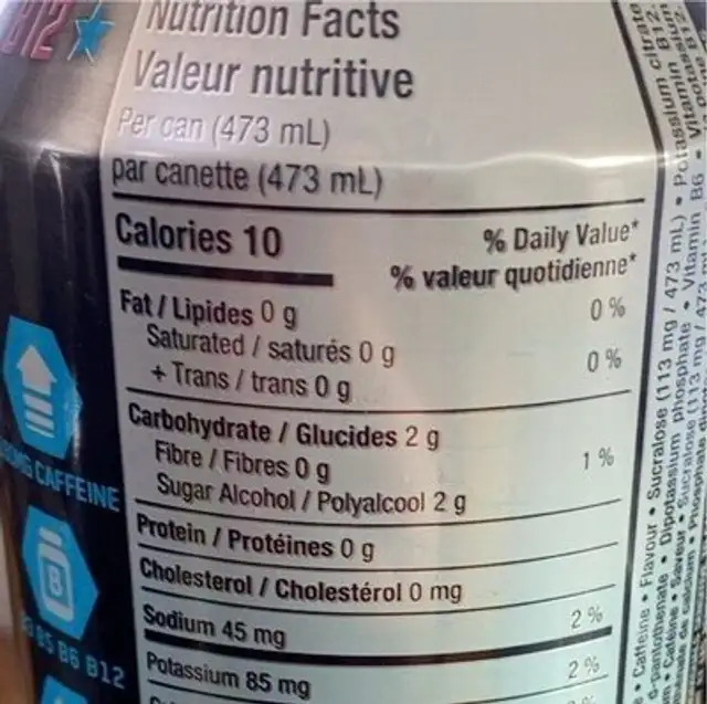 x thermo nutrition facts table