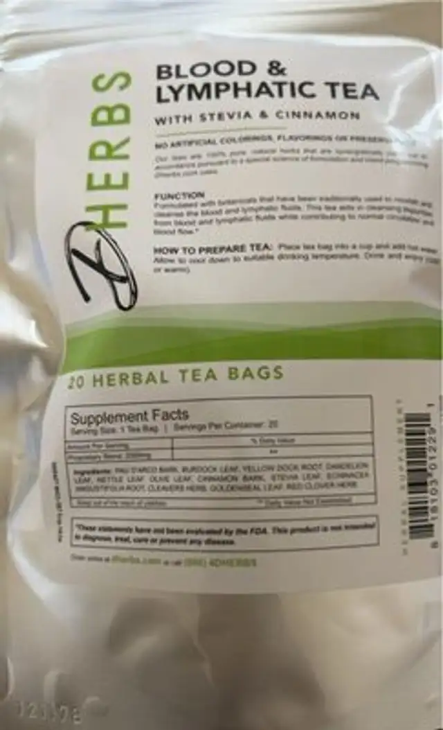 DHERBS nutrition facts table