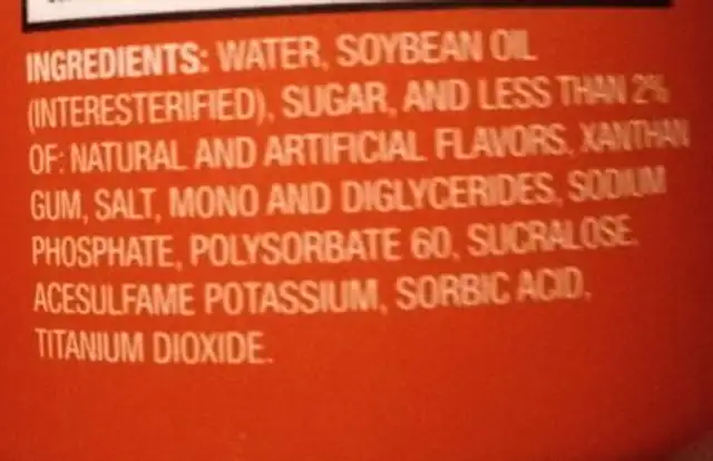 Clover Valley liquid hazelnut coffee creamer ingredients label