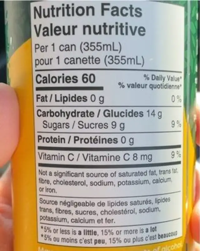 ginger lemonade kombucha nutrition facts table