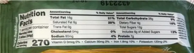 Freshii peanut butter energy bites nutrition facts table