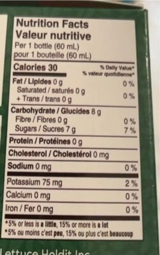 Gut gold elixir nutrition facts table