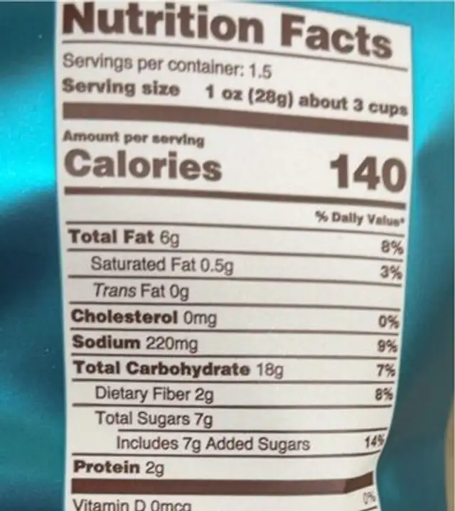 Coney island sweet and sea salty kettle corn popcorn pack nutrition facts table