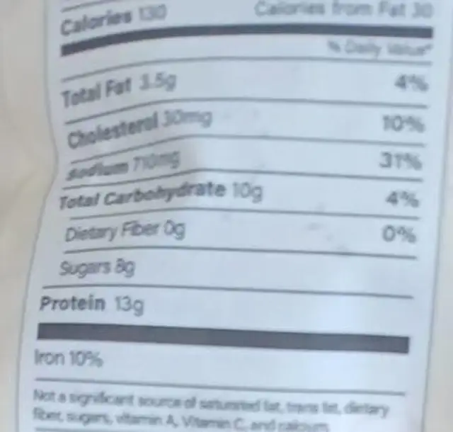 Piedmontese beef jerky nutrition facts table