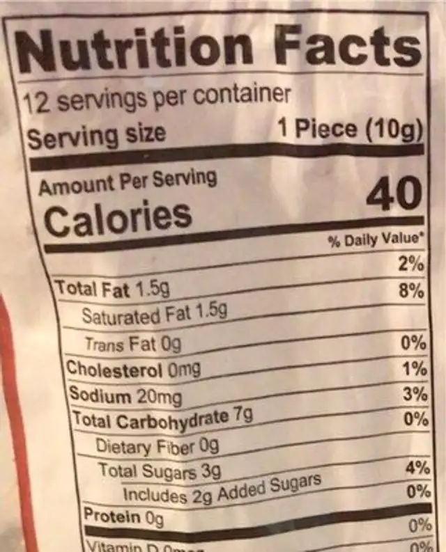 Dark chocolate rice cakes nutrition facts table